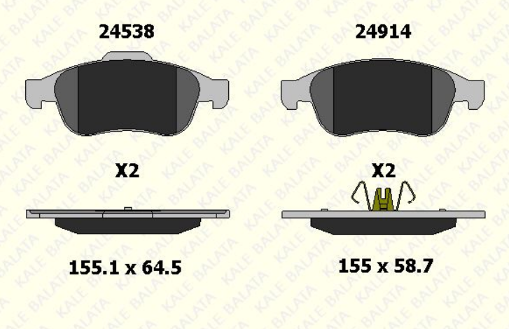 KALE 2491418005 | Renault Scenic 3 Ön Fren Balata Takımı